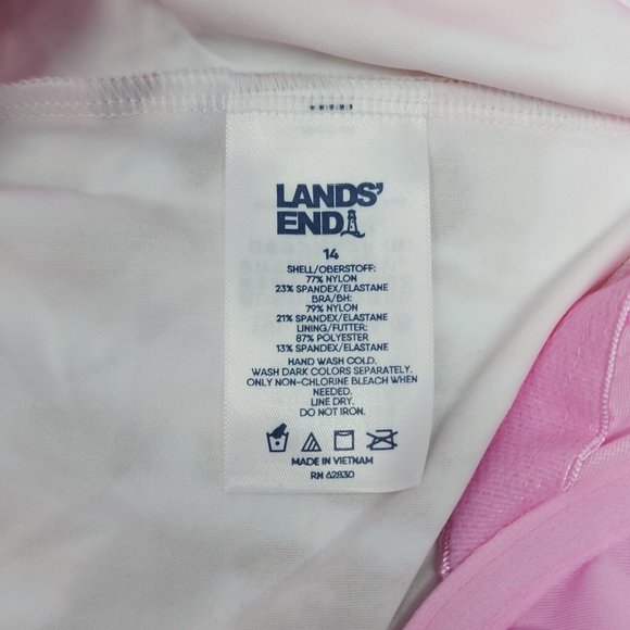 Lands End Tankini Swim Top Size 14 Square Neck Underwire Bra Swimsuit New - Picture 5 of 10